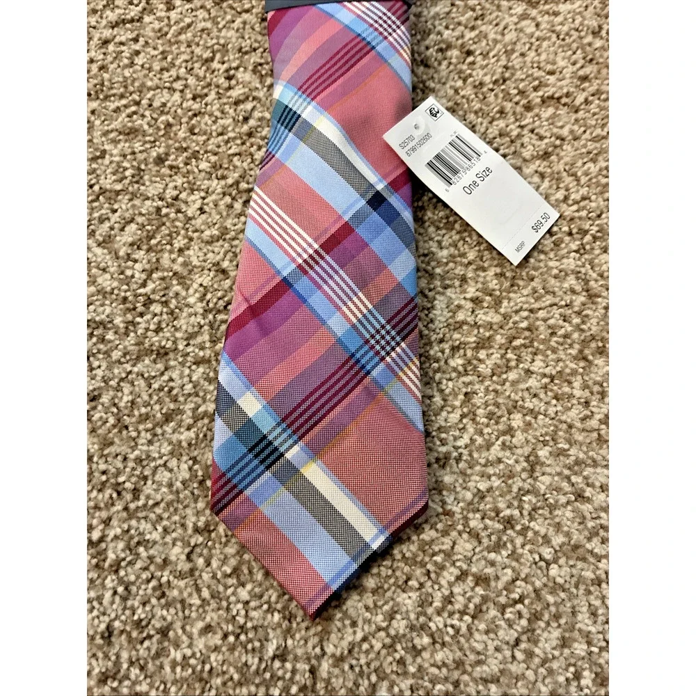 NWT Tommy Hilfiger Men’s Silk Plaid Tie MSRP $69.50